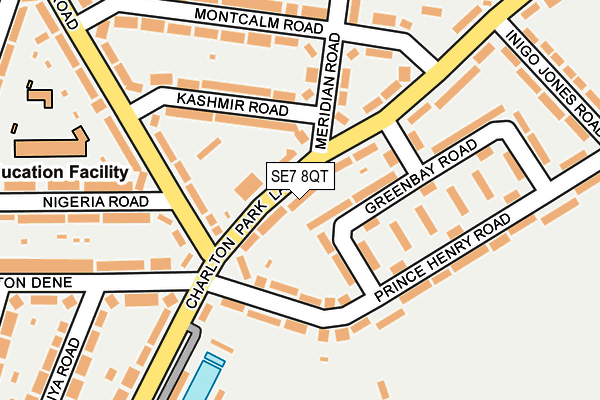 SE7 8QT map - OS OpenMap – Local (Ordnance Survey)