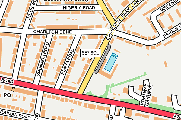 SE7 8QU map - OS OpenMap – Local (Ordnance Survey)