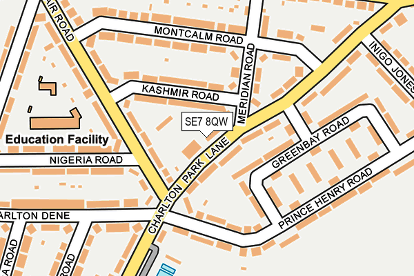SE7 8QW map - OS OpenMap – Local (Ordnance Survey)