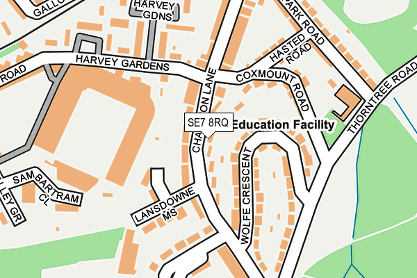 SE7 8RQ map - OS OpenMap – Local (Ordnance Survey)
