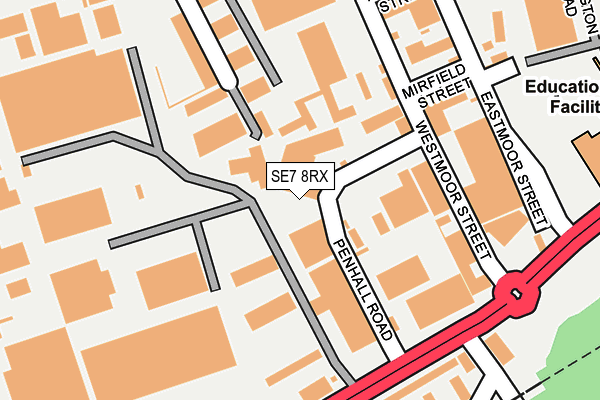 SE7 8RX map - OS OpenMap – Local (Ordnance Survey)