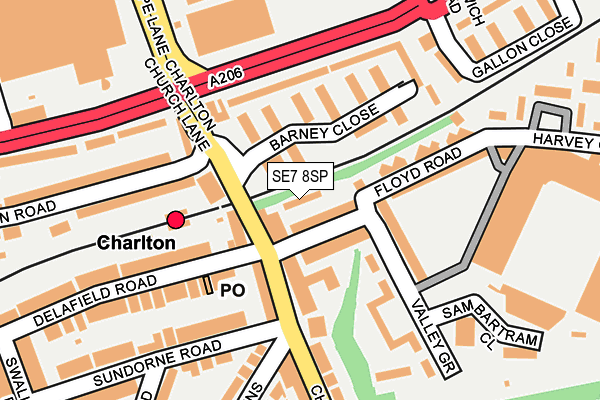 SE7 8SP map - OS OpenMap – Local (Ordnance Survey)