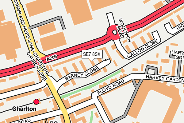 SE7 8SX map - OS OpenMap – Local (Ordnance Survey)