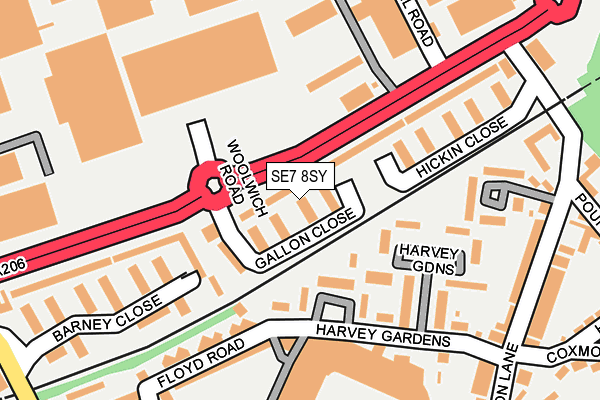 SE7 8SY map - OS OpenMap – Local (Ordnance Survey)