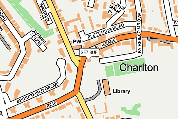 SE7 8UF map - OS OpenMap – Local (Ordnance Survey)