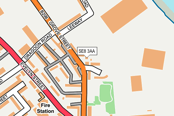 SE8 3AA map - OS OpenMap – Local (Ordnance Survey)