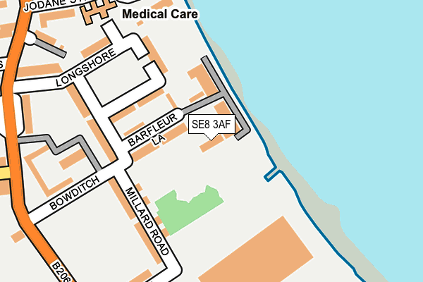 SE8 3AF map - OS OpenMap – Local (Ordnance Survey)