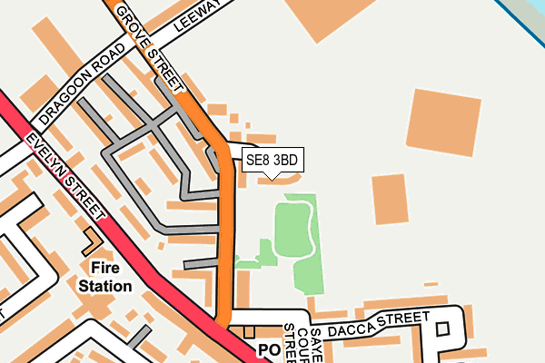 SE8 3BD map - OS OpenMap – Local (Ordnance Survey)