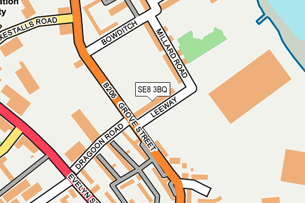 SE8 3BQ map - OS OpenMap – Local (Ordnance Survey)