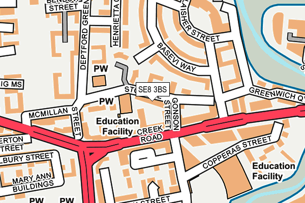 SE8 3BS map - OS OpenMap – Local (Ordnance Survey)