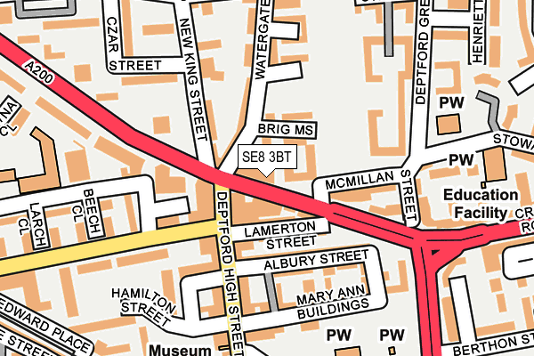SE8 3BT map - OS OpenMap – Local (Ordnance Survey)
