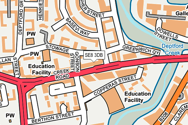 SE8 3DB map - OS OpenMap – Local (Ordnance Survey)