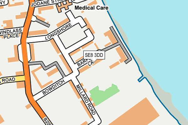 SE8 3DD map - OS OpenMap – Local (Ordnance Survey)
