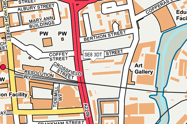 SE8 3DT map - OS OpenMap – Local (Ordnance Survey)