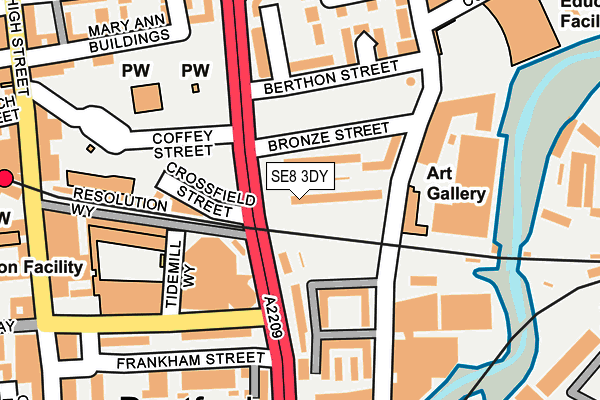 SE8 3DY map - OS OpenMap – Local (Ordnance Survey)