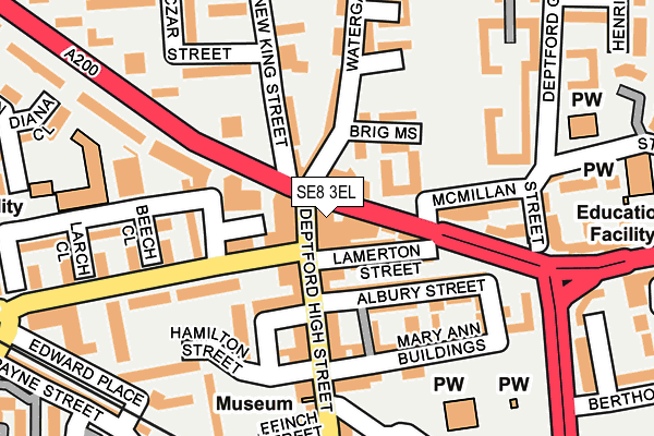 SE8 3EL map - OS OpenMap – Local (Ordnance Survey)