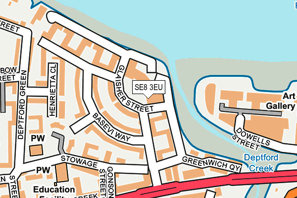 SE8 3EU map - OS OpenMap – Local (Ordnance Survey)