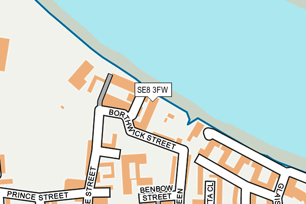 SE8 3FW map - OS OpenMap – Local (Ordnance Survey)