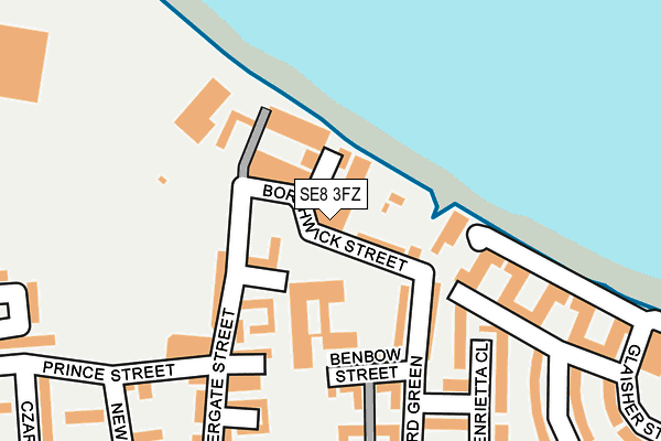 SE8 3FZ map - OS OpenMap – Local (Ordnance Survey)