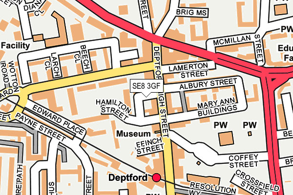 SE8 3GF map - OS OpenMap – Local (Ordnance Survey)