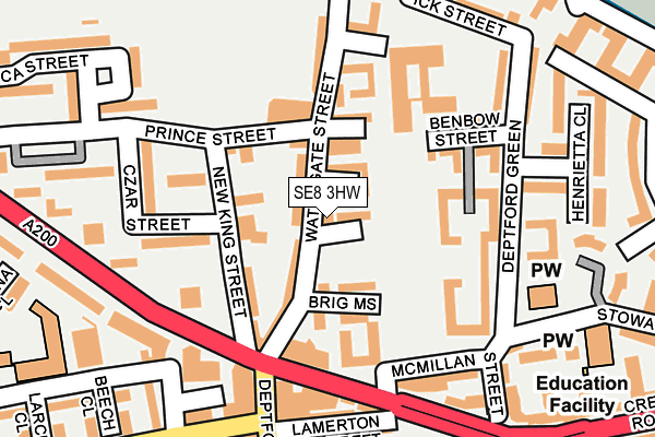 SE8 3HW map - OS OpenMap – Local (Ordnance Survey)