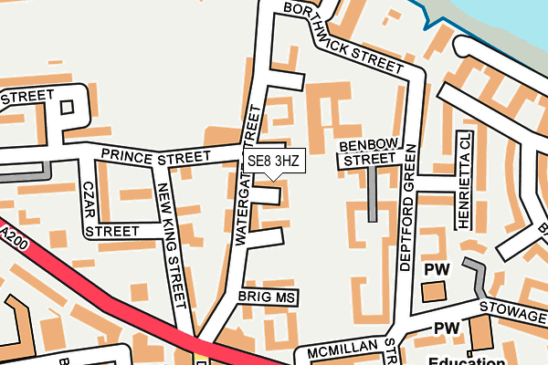 SE8 3HZ map - OS OpenMap – Local (Ordnance Survey)