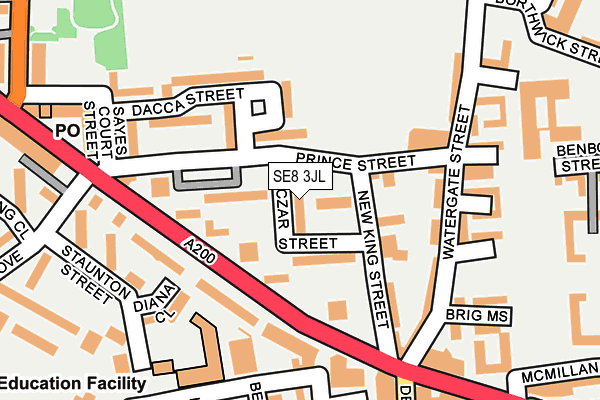 SE8 3JL map - OS OpenMap – Local (Ordnance Survey)