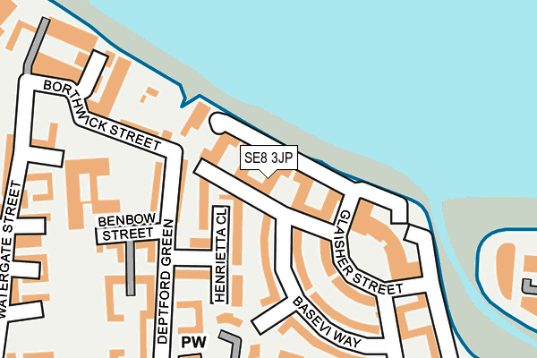 SE8 3JP map - OS OpenMap – Local (Ordnance Survey)