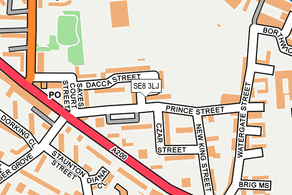 SE8 3LJ map - OS OpenMap – Local (Ordnance Survey)