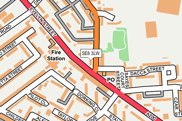 SE8 3LW map - OS OpenMap – Local (Ordnance Survey)