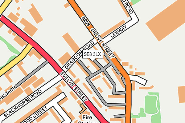 SE8 3LX map - OS OpenMap – Local (Ordnance Survey)