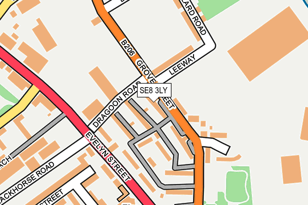 SE8 3LY map - OS OpenMap – Local (Ordnance Survey)
