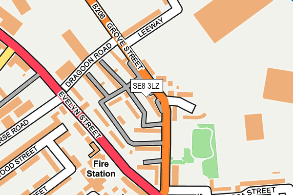 SE8 3LZ map - OS OpenMap – Local (Ordnance Survey)