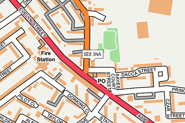 SE8 3NA map - OS OpenMap – Local (Ordnance Survey)