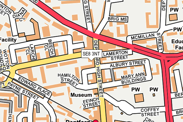 SE8 3NT map - OS OpenMap – Local (Ordnance Survey)
