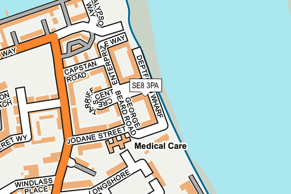 SE8 3PA map - OS OpenMap – Local (Ordnance Survey)