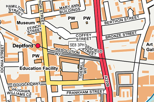 SE8 3PH map - OS OpenMap – Local (Ordnance Survey)