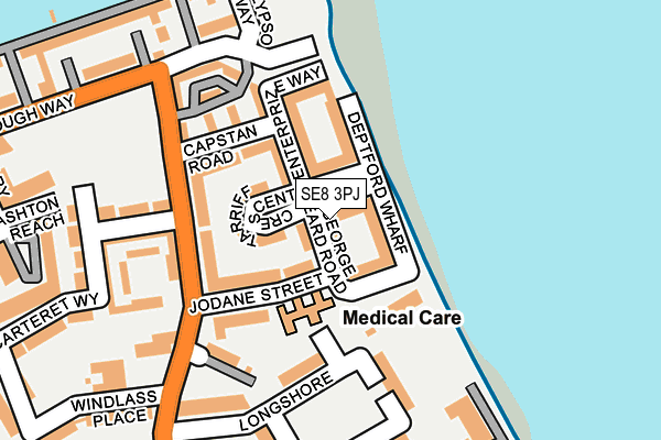 SE8 3PJ map - OS OpenMap – Local (Ordnance Survey)