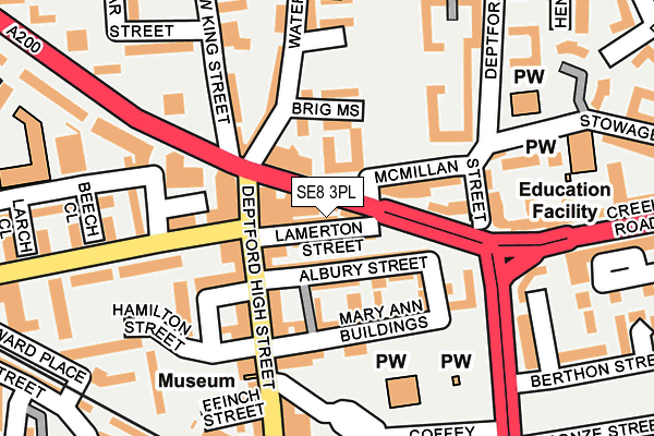 SE8 3PL map - OS OpenMap – Local (Ordnance Survey)