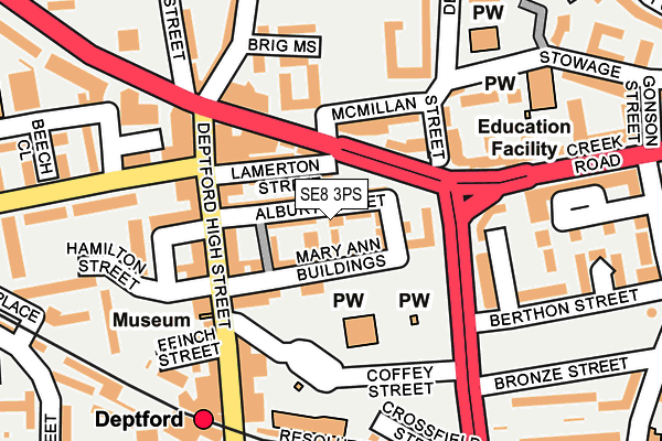 SE8 3PS map - OS OpenMap – Local (Ordnance Survey)
