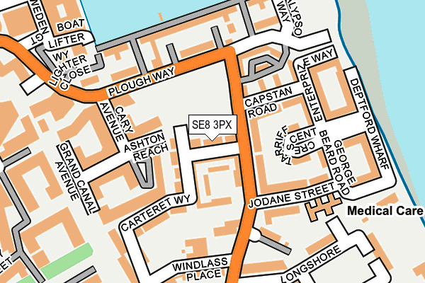 SE8 3PX map - OS OpenMap – Local (Ordnance Survey)