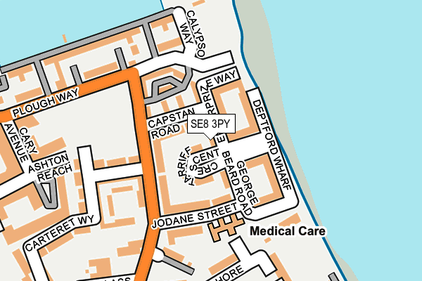 SE8 3PY map - OS OpenMap – Local (Ordnance Survey)