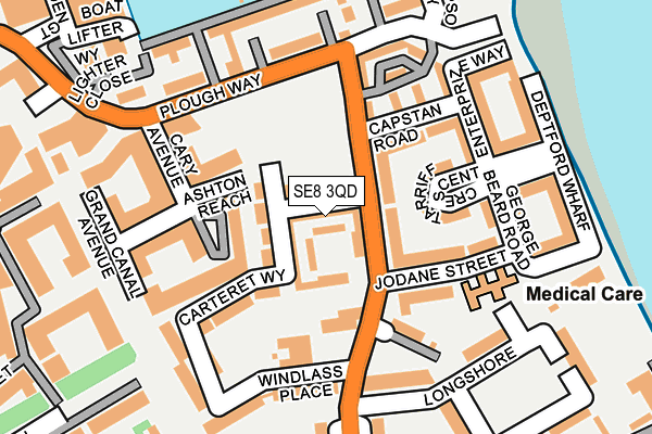 SE8 3QD map - OS OpenMap – Local (Ordnance Survey)
