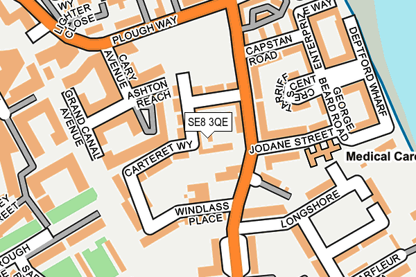 SE8 3QE map - OS OpenMap – Local (Ordnance Survey)