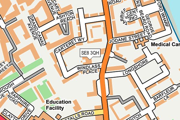 SE8 3QH map - OS OpenMap – Local (Ordnance Survey)