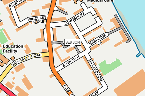 SE8 3QN map - OS OpenMap – Local (Ordnance Survey)