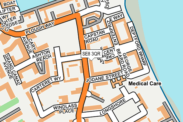 SE8 3QR map - OS OpenMap – Local (Ordnance Survey)