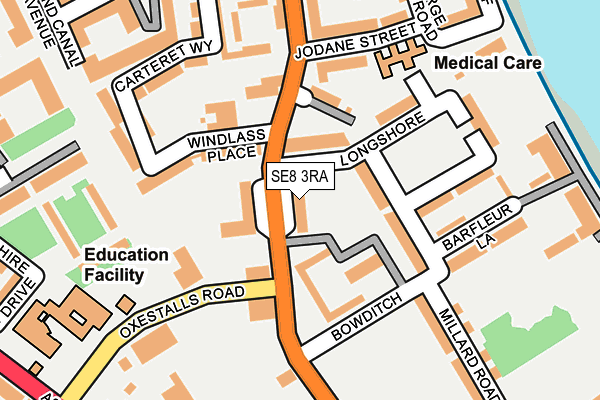 SE8 3RA map - OS OpenMap – Local (Ordnance Survey)