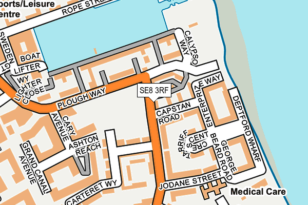SE8 3RF map - OS OpenMap – Local (Ordnance Survey)