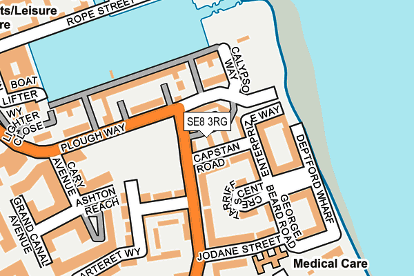 SE8 3RG map - OS OpenMap – Local (Ordnance Survey)